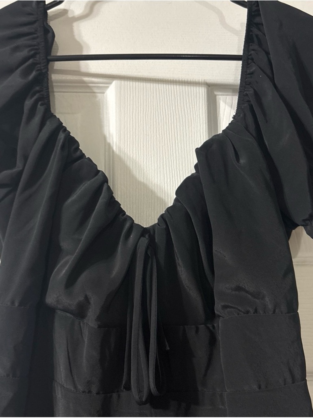 Black Ruffled Mini Dress - Picture 2 of 4